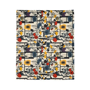 Home Decor - Abstract Wildflowers Soft Polyester Blanket - Cozy Style - Dipaliz