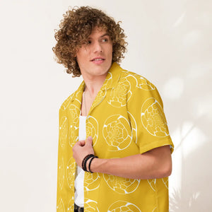 Abstract Yellow Unisex Button Shirt - Bold Summer - Dipaliz - Shirts