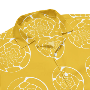 Abstract Yellow Unisex Button Shirt - Bold Summer - Dipaliz - Shirts