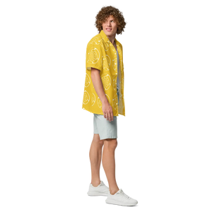 Abstract Yellow Unisex Button Shirt - Bold Summer - Dipaliz - Shirts