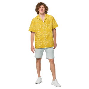 Abstract Yellow Unisex Button Shirt - Bold Summer - Dipaliz - Shirts