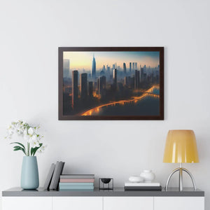Modern Framed Horizontal Poster - Aerial City Skyscrapers - Dipaliz - Posters Prints & Visual Artwork