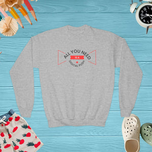Cozy Youth Crewneck Sweatshirt Cotton Blend Everyday - Dipaliz - Sweatshirts