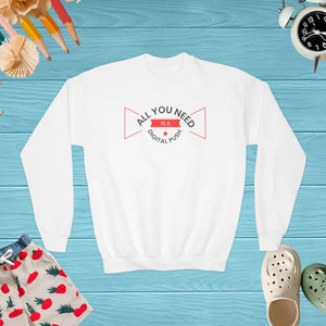 Cozy Youth Crewneck Sweatshirt Cotton Blend Everyday - Dipaliz - Sweatshirts