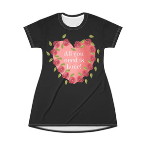 Love Hearts T-shirt Dress – Chic Casual Wear - Dipaliz - Dresses - Xs