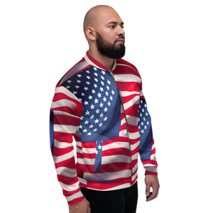 Patriotic American Flag Unisex Bomber Jacket - Dipaliz - Jackets