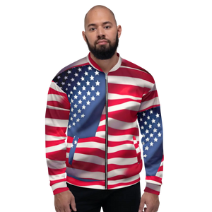 Patriotic American Flag Unisex Bomber Jacket - Dipaliz - Jackets