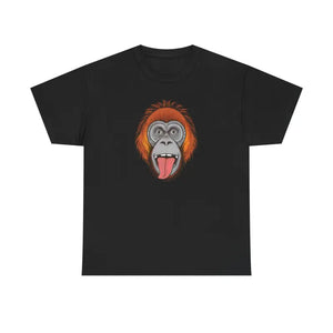 Orangutan Face Monkey T-shirt Soft Cotton Tee - Dipaliz - Black / s - T-shirts