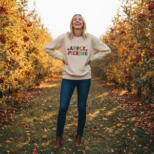 Dipaliz Apple Picking Crewneck Sweatshirt Cotton Blend - Sweatshirts - m
