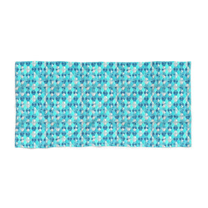 Blue Abstract Pattern Beach Towel - Cotton Loop Backing - Dipaliz - Towels