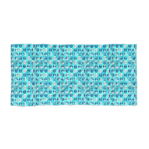 Blue Abstract Pattern Beach Towel - Cotton Loop Backing - Dipaliz - Towels