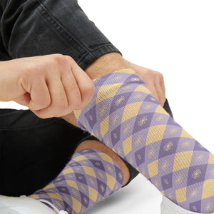 Dipaliz Argyle Pattern Sublimation Socks Fleece Lined