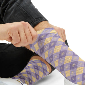 Dipaliz Argyle Pattern Sublimation Socks Fleece Lined