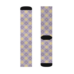 Dipaliz Argyle Pattern Sublimation Socks Fleece Lined