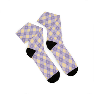 Dipaliz Argyle Pattern Sublimation Socks Fleece Lined