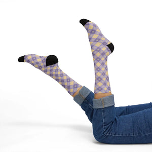 Dipaliz Argyle Pattern Sublimation Socks Fleece Lined