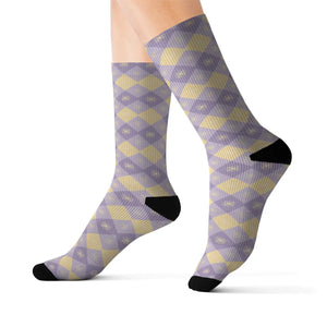 Dipaliz Argyle Pattern Sublimation Socks Fleece Lined