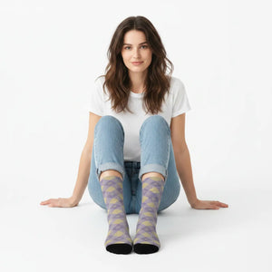 Dipaliz Argyle Pattern Sublimation Socks Fleece Lined