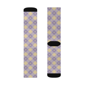 Dipaliz Argyle Pattern Sublimation Socks Fleece Lined