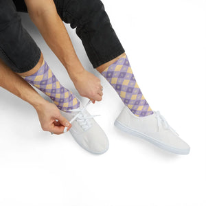Dipaliz Argyle Pattern Sublimation Socks Fleece Lined