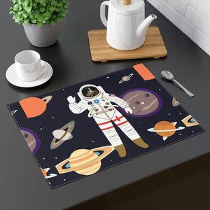 DipaliZ Space Astronaut cotton placemat, 18 by 14 inches, double sided