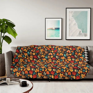 Autumn Foliage Sherpa Blanket Two Colors - 60’’ × 80’’ / Beige - Blankets