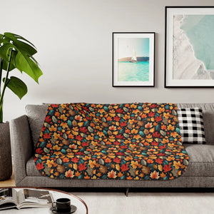 Sherpa Blanket – Autumn Foliage Two Colors - Dipaliz - Blankets