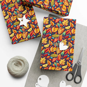 DipaliZ autumn leaves gift wrap paper in a matte finish