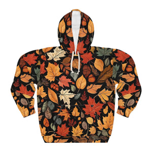 Vibrant Pullover Hoodie - Autumn Leaves Pattern - Dipaliz - Hoodies