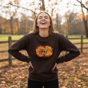 Dipaliz Autumn Magic Graphic Crewneck Sweatshirt Cotton - Sweatshirts - m