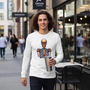 Bold Skeleton Long Sleeve Aop Shirt - Polyester - Dipaliz - T-shirts
