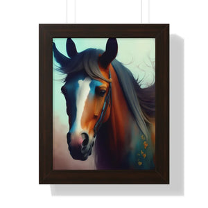 Equestrian Vertical Poster - Beautiful Brown Horse - Dipaliz - Posters Prints & Visual Artwork