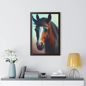 Equestrian Vertical Poster - Beautiful Brown Horse - Dipaliz - Posters Prints & Visual Artwork