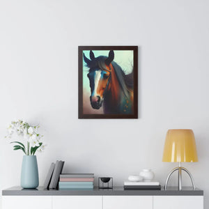 Equestrian Vertical Poster - Beautiful Brown Horse - Dipaliz - Posters Prints & Visual Artwork