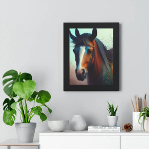 Equestrian Vertical Poster - Beautiful Brown Horse - Dipaliz - Posters Prints & Visual Artwork