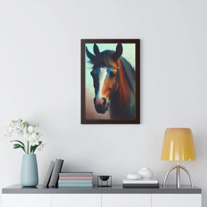 Equestrian Vertical Poster - Beautiful Brown Horse - Dipaliz - Posters Prints & Visual Artwork