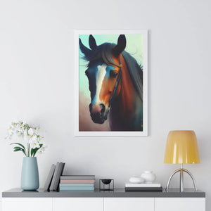 Equestrian Vertical Poster - Beautiful Brown Horse - Dipaliz - Posters Prints & Visual Artwork