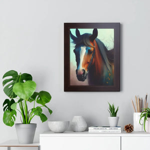 Equestrian Vertical Poster - Beautiful Brown Horse - Dipaliz - Posters Prints & Visual Artwork
