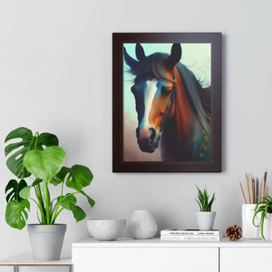 Equestrian Vertical Poster - Beautiful Brown Horse - Dipaliz - Posters Prints & Visual Artwork