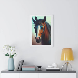 Equestrian Vertical Poster - Beautiful Brown Horse - Dipaliz - Posters Prints & Visual Artwork
