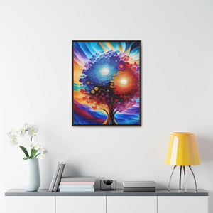 Vibrant Colorful Tree Framed Artwork - Cotton Canvas - Dipaliz - Posters Prints & Visual