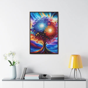 Vibrant Colorful Tree Framed Artwork - Cotton Canvas - Dipaliz - Posters Prints & Visual