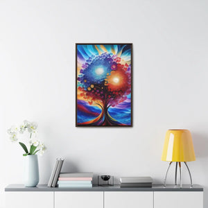 Vibrant Colorful Tree Framed Artwork - Cotton Canvas - Dipaliz - Posters Prints & Visual