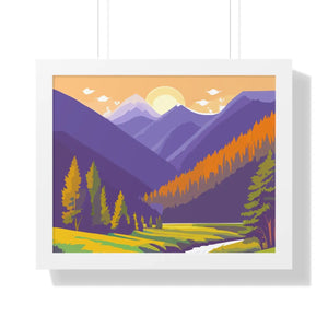 Dawn Landscape Framed Horizontal Poster - Morning Energy Art - Dipaliz - 20’’ x 16’’ / White