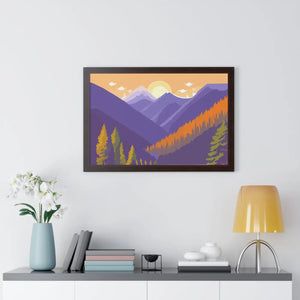 Dawn Landscape Framed Horizontal Poster - Morning Energy Art - Dipaliz