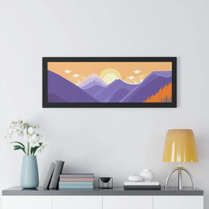 Dawn Landscape Framed Horizontal Poster - Morning Energy Art - Dipaliz