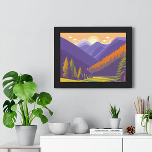 Dawn Landscape Framed Horizontal Poster - Morning Energy Art - Dipaliz