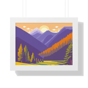 Dawn Landscape Framed Horizontal Poster - Morning Energy Art - Dipaliz - 16″ x 12″ / White