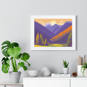 Dawn Landscape Framed Horizontal Poster - Morning Energy Art - Dipaliz