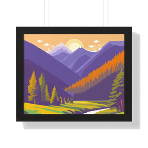 Dawn Landscape Framed Horizontal Poster - Morning Energy Art - Dipaliz - 20’’ x 16’’ / Black